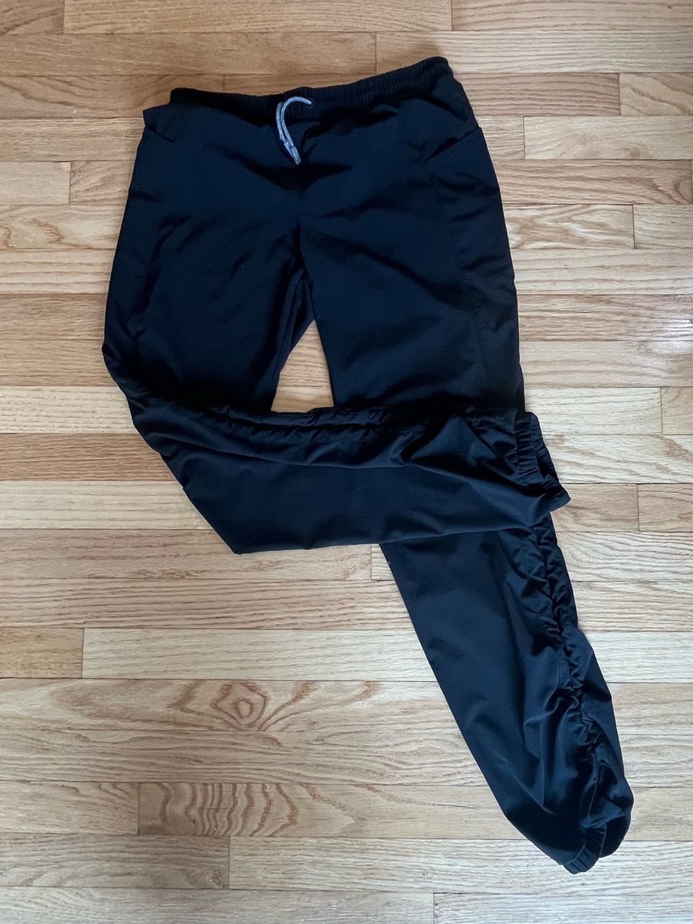 Athleta Girls Side Ruched Black Unlined Joggers Elastic Waist Size XXL 16